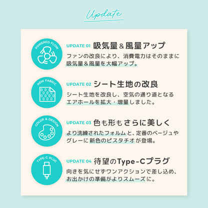 最新モデル｜[公式] エアラブ5 マカロン｜ airluv5 macaron 送風機付きクールシート