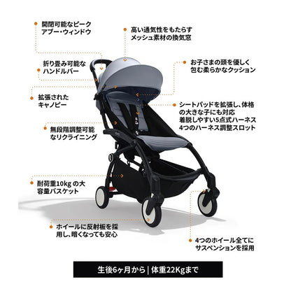 ストッケ YOYO3 B型ベビーカー フレーム ブラック 6+ カラーパック トープ エアラブウォーム2 セット